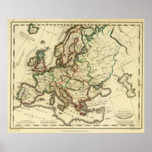 Póster Europa antiga, moderno