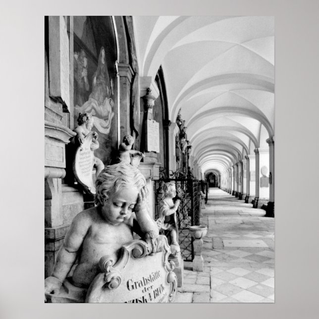 Poster Europa, Áustria, Salzburgo. Querubim e monumento 2 (Frente)