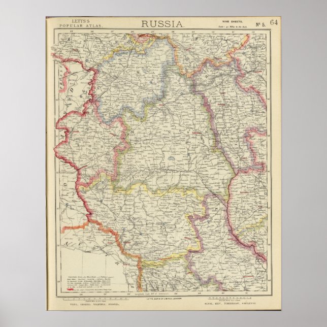 Póster Europa, Bielorrússia, Ucrânia (Frente)