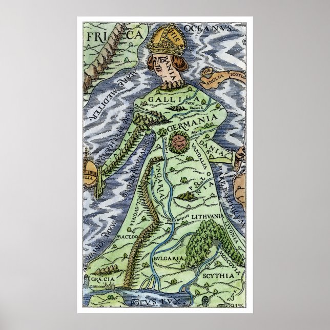 PÓSTER EUROPA COMO RAINHA, 1588 (Frente)