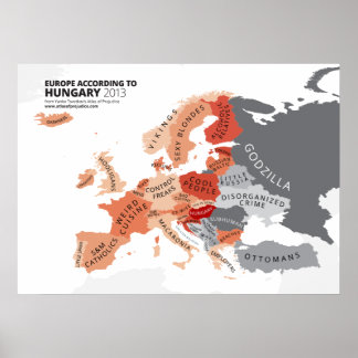 Póster Europa de acordo com a Hungria