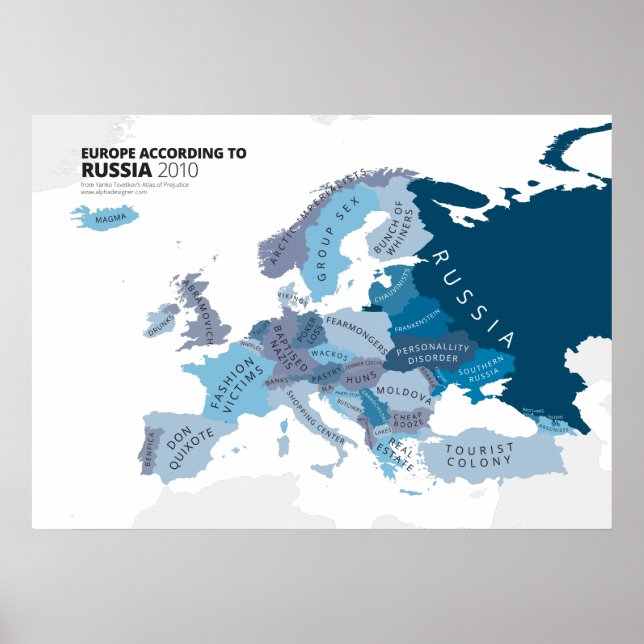 Póster Europa de acordo com a Rússia (Frente)
