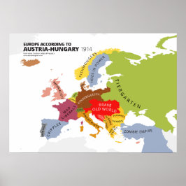 Póster Europa De Acordo Com Áustria-Hungria