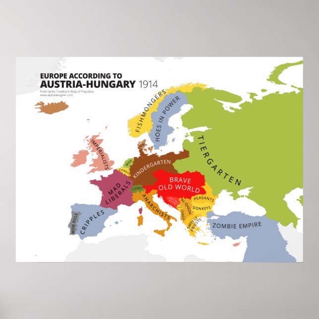 Póster Europa De Acordo Com Áustria-Hungria (Frente)