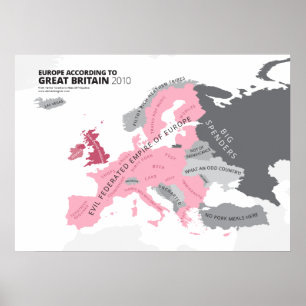 Poster Europa de acordo com Grâ Bretanha