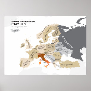 Póster Europa de acordo com Italia