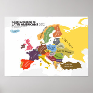 Póster Europa de acordo com latinoes-americanos