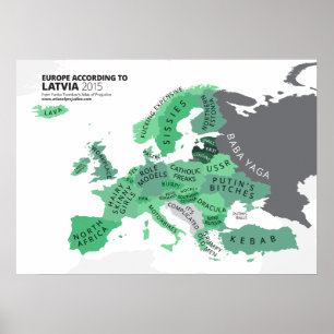 Poster Europa de acordo com Latvia