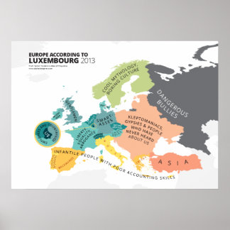 Póster Europa De acordo com o Luxemburgo