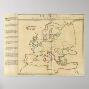 Poster Europa e cidades principais