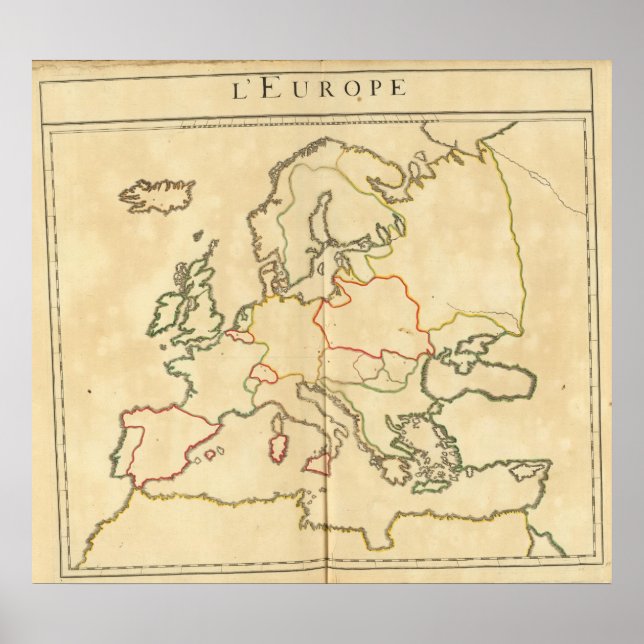 Póster Europa e grandes cidades (Frente)