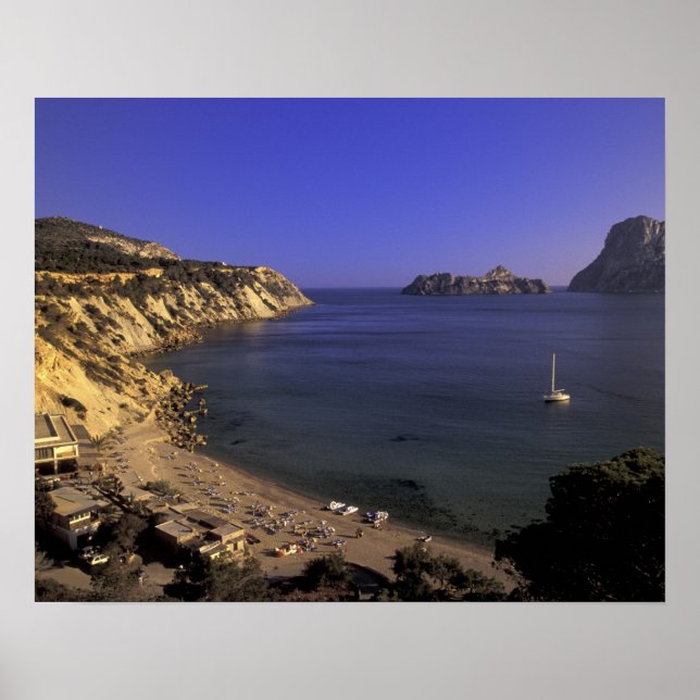 Póster Europa, Espanha, Baleares, Ibiza, Cala d'Hort (Frente)