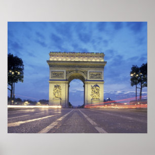 Póster Europa, França, Paris. Arc de Triomphe visto