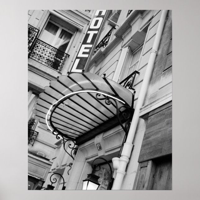 Póster Europa, França, Paris. Detalhe do hotel do Banco E (Frente)