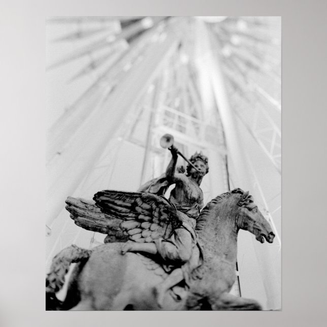 Póster Europa, França, Paris. Estátua e roda-gigante, 2 (Frente)