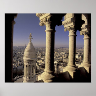 Póster Europa, França, Paris, Vista de Paris através de