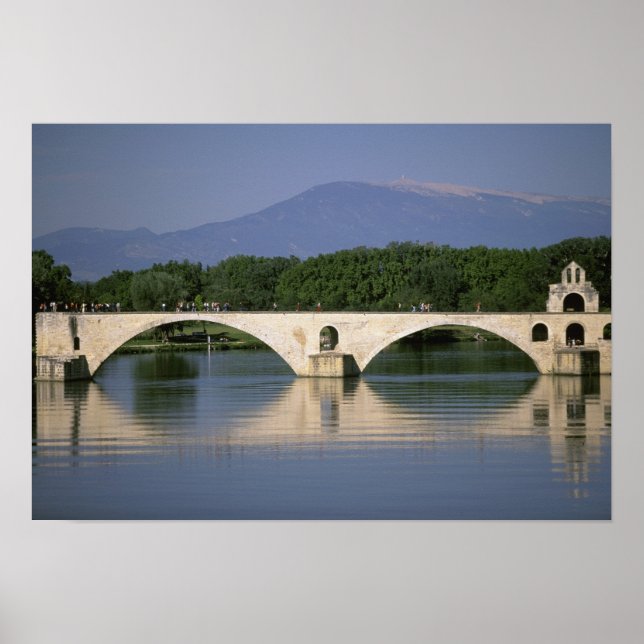 Poster Europa, França, Provença, Avinhão. Pont St, (Frente)