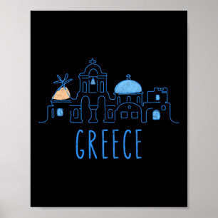 Poster Europa Grécia Atenas Santorini Vacinação Sou