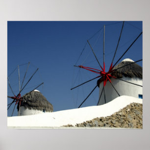 Póster Europa, Grécia, Mykonos.