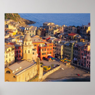 Póster Europa, Itália, Cinque Terre. Vila de Vernazza
