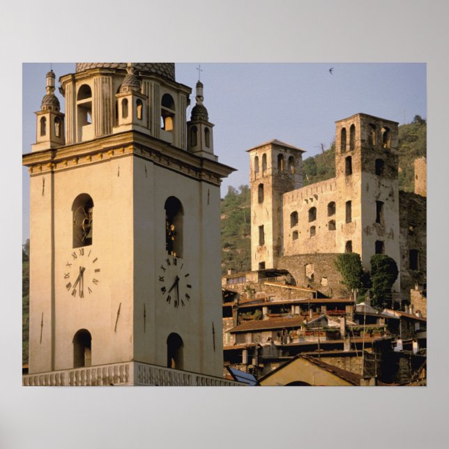 Póster Europa, Itália, Ligúria, Dolceacqua: Riviera di (Frente)