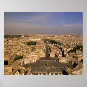 Poster Europa, Itália, Roma, O Vaticano. Vista de S.