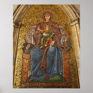 Póster Europa, Itália, Sicília, Taormina. Madonna e cri