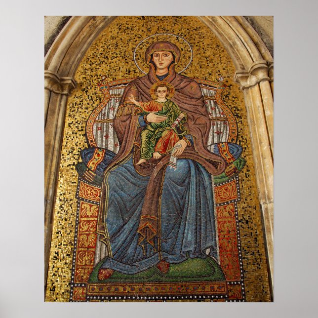 Póster Europa, Itália, Sicília, Taormina. Madonna e crian (Frente)