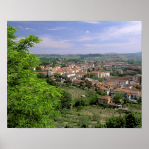 Póster Europa, Itália, Toscana, Certaldo. Colina medieval