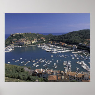 Póster Europa, Itália, Toscana, Porto Ercole, Vista de