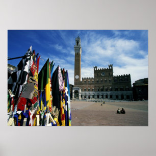 Póster Europa, Itália, Toscana, Siena. Piazza del