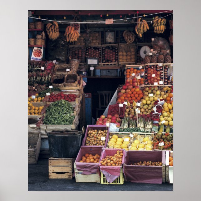 Póster Europa, Itália, Veneza. Frutas coloridas e (Frente)