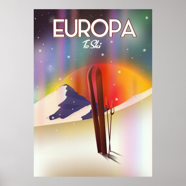 Poster Europa - Lua da Arte Espacial de Júpiter. (Frente)