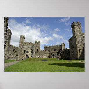 Poster Europa, País de Gales, Caernarfon. Castelo de Caer