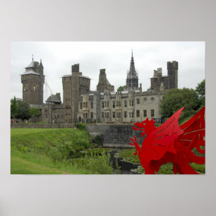 Poster Europa, País de Gales, Cardiff. Castelo de Cardif