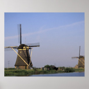 Póster Europa, Países Baixos, Zuid Holland, Kinderdijk.
