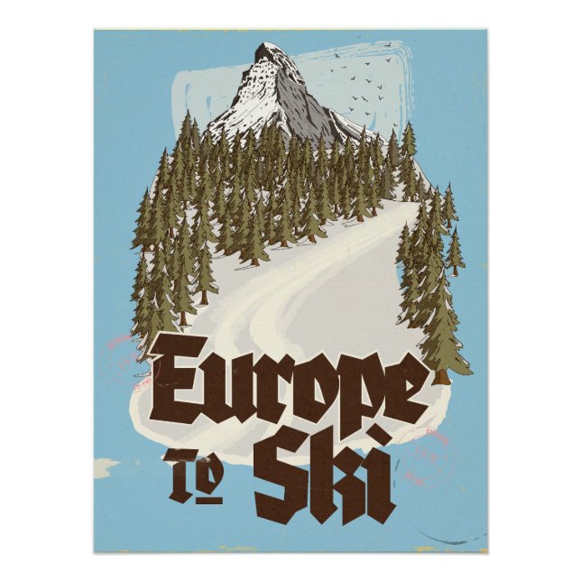 Póster Europa Para Esquiar (Frente)