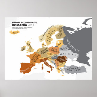 Poster Europa Segundo a Romênia