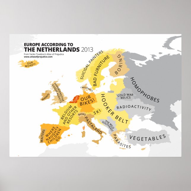 Póster Europa Segundo os Países Baixos (Frente)