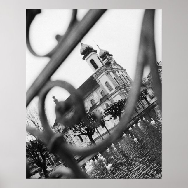 Poster Europa, Suíça, Lucerna. Igreja Jesuíta (Frente)