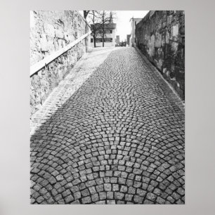 Póster Europa, Suiça, Zurique. Rua Cobbled,
