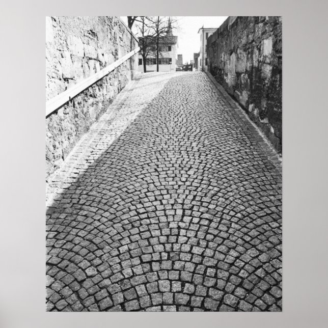 Póster Europa, Suiça, Zurique. Rua Cobbled, (Frente)