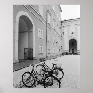 Póster Europe, Austria, Salzburg. Bicycles in the