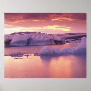 Póster Europe, Iceland, Jokulsarlon lagoon