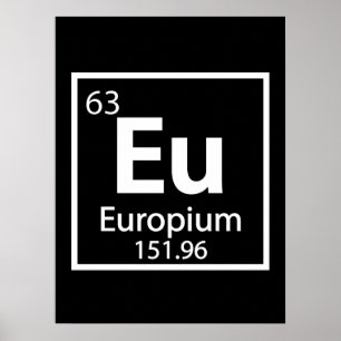 Poster Europium - Europa Ciência, design de Mesa Periód