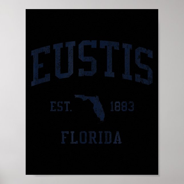Poster Eustis Fl Jn1 Vintage Athletic Blue Design  (Frente)