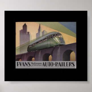 Póster Evans Auto Railers 1930