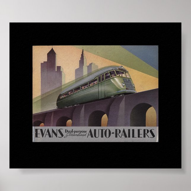 Póster Evans Auto Railers 1930 (Frente)