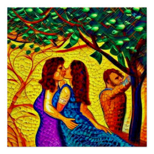 Póster Eve e Amigo com Adam