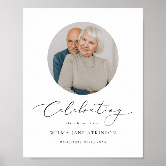 Poster EVELYN Elegante Letra de Cursiva Memorial Boas-Vin (Frente)